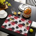 thumbnail image 3 of Pioneer Flower Floral Print Pattern Summer Placemats Table Placemats Set Of 6-Linen Kitchen Washable Placemats Table Mats 12x18 Inch Non-Slip Heat Resistant, 3 of 5
