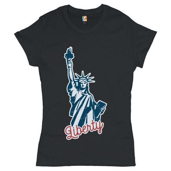 Tee Hunt Statue of Liberty T-Shirt Freedom Independence 4th of July NYC USA Women's T-Shirt Tee