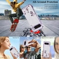thumbnail image 4 of for Google Pixel 9 Pro XL Case Clear Glitter Shiny Aesthetic Google Pixel 9 Pro XL Phone Case Silicone Soft Floral Transparent Shockproof Cover Purple Slim for Women (Silver-Purple), 4 of 14
