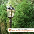 thumbnail image 4 of Gama Sonic Outdoor Solar Post Light, Brushed Bronze Finish Aluminum, Royal Bulb, Clear Rainwater Glass, 3-inch Fitter for Lamp Posts or Pier Mount (Sold Separately) 98B112, 4 of 9