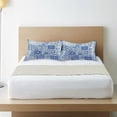 thumbnail image 6 of Coolnut Blue Mexican Ceramic Satin Pillowcase for Hair and Skin Silk Pillowcase, King Size(20x40 inches) - Slip Cooling Satin Pillow Covers with Envelope Closure（108） Home Decor Gifts, 6 of 7
