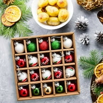 20pcs Fresh Style Christmas Painted Christmas Ball Pendant - Colorful Hand-Painted Ornaments for Christmas Tree, Perfect for Festive Home & Holiday Party Decor, D