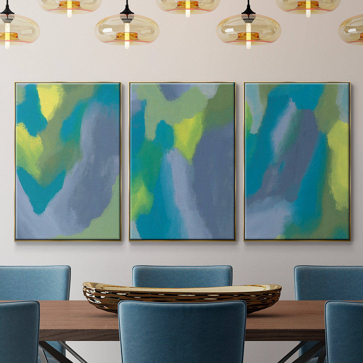 Lost in Memories I - Framed Premium Gallery Wrapped Canvas L Frame 3 Piece Set - Ready to Hang