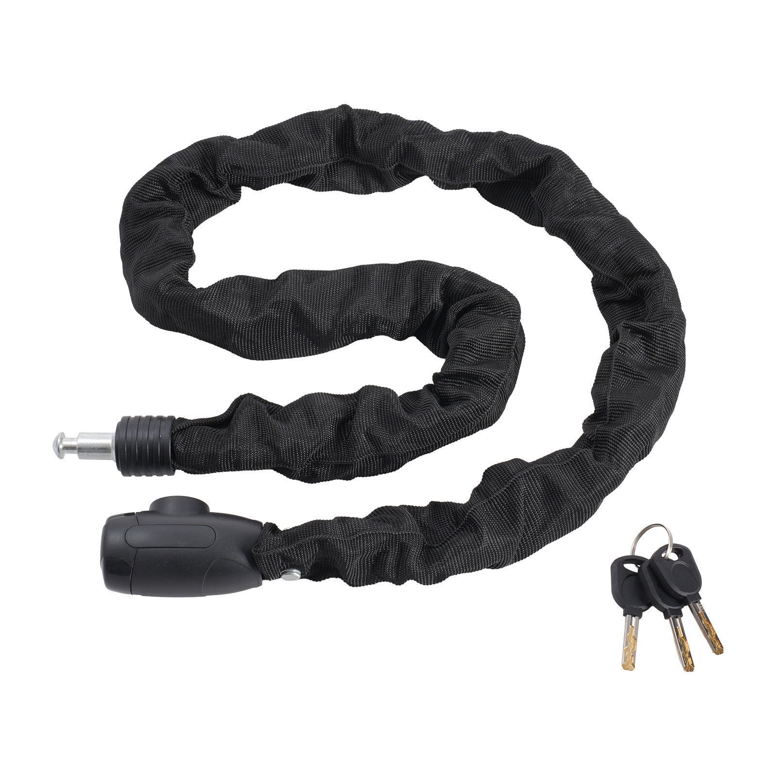 KFFKFF Chain Lock for Bikes, 3.94 Ft with 4-Key Combo, Robust Anti-Theft Security for Bicycles, Motorcycles, Scooters, and Gates, 8mm Thick
