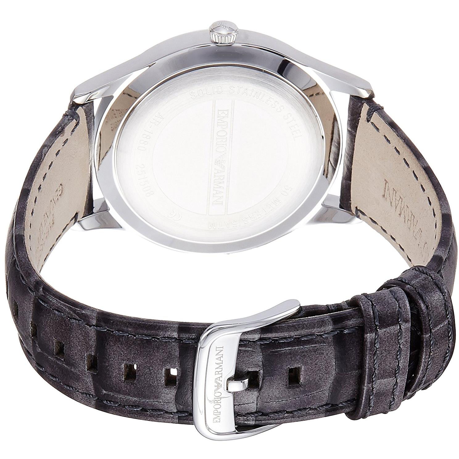 Emporio Armani Men's Beta AR1880 Grey Leather Quartz Dress Watch