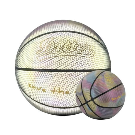 

Gzztg Holographic Reflective Glowing Basketball Basketball Composite Leather Indoor And Outdoor Evening Gifts For Boys Girls