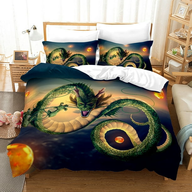 Anime Dragon Ball Z 3PCS Duvet Cover & Pillow Cases Lightweight Cosplay
