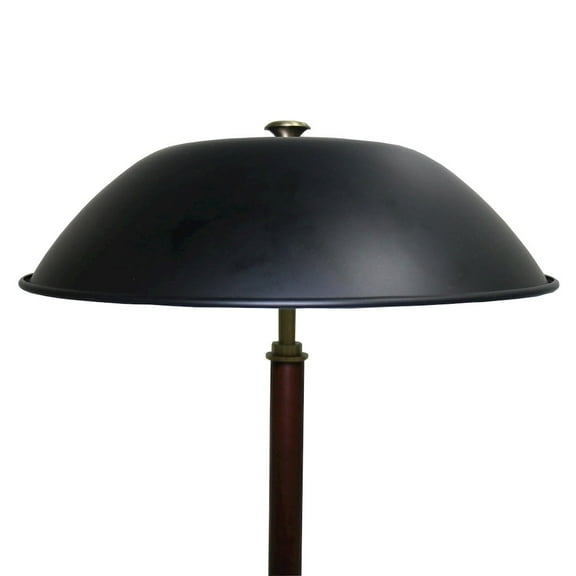 Ashcroft Furniture Cosmiclume Black Umbrella Shaped Table Lamp - Walnut - Bronze