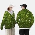 thumbnail image 2 of KLL Green Glitter Sparkle Print Men's Women’s UPF 50+ Sun Protection Outdoor Hoodie Jacket Long Sleeve Fishing Hiking Performance Shirt- X-Large, 2 of 5