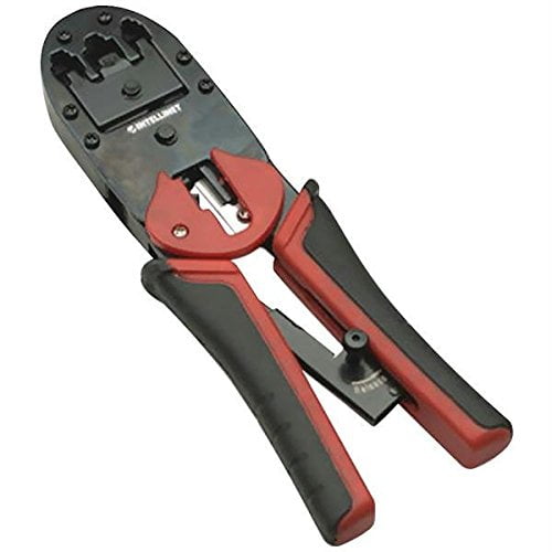 Heavy-Duty RJ45, RJ12, RJ11 & 4P4C Ratchet Crimper/Stripper/Cutter, Intellinet 503945