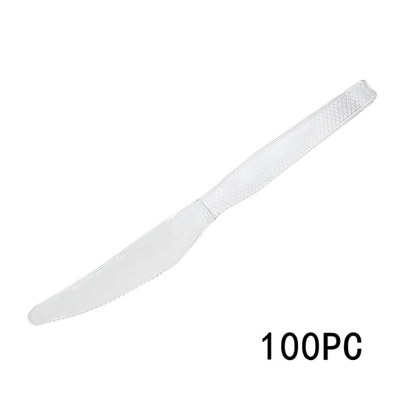 ACDANC 2026 New 100 Count Extra Heavy Duty Clear Knives Disposable, Bpa-Free, Heat Resistant, Solid and Durable Disposable Knives Bulk, Knives Heavy Duty for Party Supply