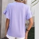thumbnail image 4 of Fiudx Ofertas Relámpago Camiseta Informal de Manga Corta con Encaje y Cuello Redondo a La Moda para Mujer, 4 of 4