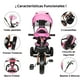 thumbnail image 3 of Triciclo Infantil Tipo Carriola con Bastón Ajustable Luz y Sonido-Rosa, 3 of 8