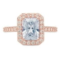 thumbnail image 2 of 1.92 ct Emerald Cut Natural Sky Blue Topaz Solitaire with Accents Engagement Ring for Women in 14K Rose Gold, 2 of 2