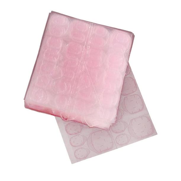 480 piezas de pestañas, pegatinas de pegamento para uñas postizas, impermeables, para manicura, uñas postizas 480 piezas 03 mm rosa