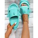 thumbnail image 1 of Cartoon Shark Design Thick Bottom One Word Slippers, Couple Sandals, Anti-Slip Bathroom Slippers For Women, 1 of 4