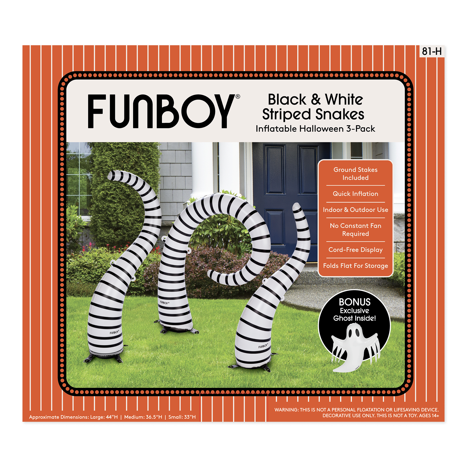FUNBOY Inflatable Halloween Lawn Snakes 3-Pack photo 5