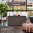 thumbnail image 3 of Horti Cubic Large Waterproof Deck Box with Lockable Covers, All-Weather Resistance, Heavy-Duty HDPE, 10.5 cu ft Storage Bench for Cushions, 3 of 7