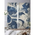 thumbnail image 2 of Navy White Sheer Curtains for Living Room Bedroom Marble Modern Artwork Sheer Curtains 96 Inch Long 2 Panels Set Light Filtering Curtain Window Treatments Drapes for Dining Room, 2 of 6