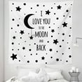 thumbnail image 1 of Celestial Tapestry, Stars Crescent Moon Print on Plain Backdrop, Fabric Wall Hanging Decor for Bedroom Living Room Dorm, 5 Sizes, White and Charcoal Grey, by Ambesonne, 1 of 1