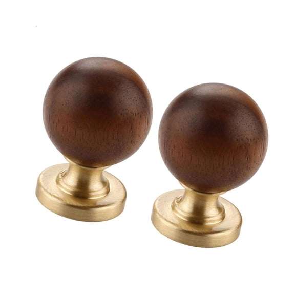 Pair Of Wooden & Brass Cabinet Pull Decorative for Stylish Furniture Makeover