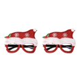 thumbnail image 2 of Becaristey Lunettes de Noël Funky Lunettes Décoratives pour Rassemblement Festif Spécial Multicolore Rouge Anglais 2 Ensembles, 2 of 6