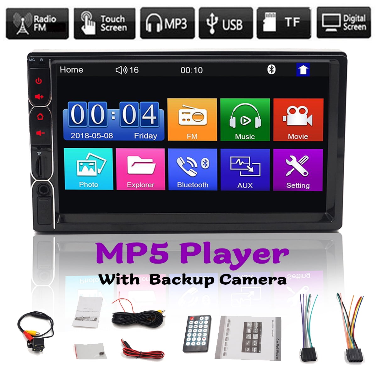 7" DAB Stereo Autoradio FM Bluetooth Doppel 2DIN USB SD AUX MP5 Player Touch
