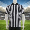 thumbnail image 4 of Mightlink Court Uniform Striped Shape Short Sleeve V-neck Sweat Absorption Anti-Deformed Referee Wearing Polyester Fiber Sporting Goods Collared Referee Shirt for Sports, 4 of 7