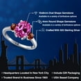 thumbnail image 2 of Gem Stone King 3.99 Ct Oval Pink Created Sapphire Red Garnet 925 Sterling Silver Ring (Size 7), 2 of 6