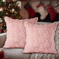 thumbnail image 2 of Lanpn Christmas 50x50 Throw Pillow Covers Set of 2, Winter Star Chrismas Tree Throw Pillow Cases Soft Plush Faux Fur Wool 20 x 20 Winter Cushion Cover, 2 of 5