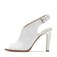 thumbnail image 4 of YDN Women's Peep Toe High Heel Sandals Backstrap Slingback Stiletto Pumps Shoes with Buckle Size 15 White, 4 of 4