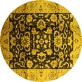 thumbnail image 1 of Ahgly Company Machine Washable Indoor Round Oriental Yellow Traditional Area Rugs, 7' Round, 1 of 4