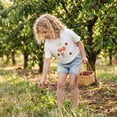 thumbnail image 3 of NIPAXO Girls Graphic T-Shirt Cute Cherry Bear Short Sleeve Crewneck Cotton Tee, Casual Summer Top for Girls 4-5Y (White, 3 of 6
