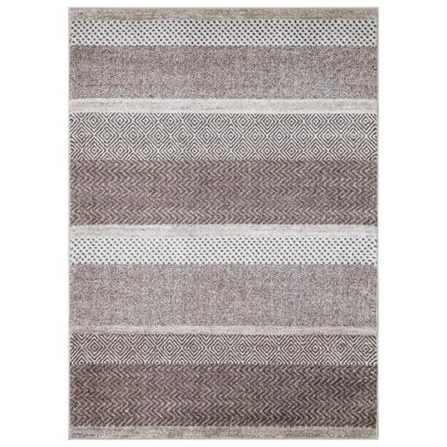 Concord Global Trading 32884 3 x 5 ft. Positano Toscano Stripe Rectangle Area Rug, Brown