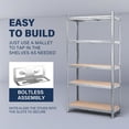 thumbnail image 4 of MasterSpec 5-Tier Heavy Duty Steel Storage Rack, 70x35x15 in, 1930 lb Capacity, Boltless Adjustable, Silver, 4 of 12