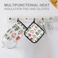 thumbnail image 4 of Yayeee Oven Mitts and Pot Holder Set of 2 Heat Resistant Kitchen Gloves Baking Hot Pad, White Christmas House, 4 of 5