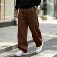 thumbnail image 2 of Men Elastic Drawstring Waist Casual Sweatpants Wide Leg Loose Athletic Jogger Pants Soft Streetwear Trousers With Side Pockets 2XL, 2 of 8