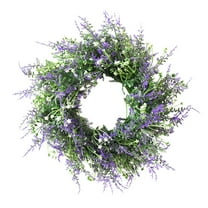 Tahtuvzn School Home Decor Accents Artificial Wreath Spring Summer Floral Lavender for Front Door Window Wall Wedding Festival Decor,12 x 12"