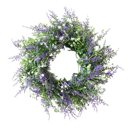 Spring Wreath Artificial Spring Wreaths for Front Door 11.81 Purple Spring Wreath by XSAOP