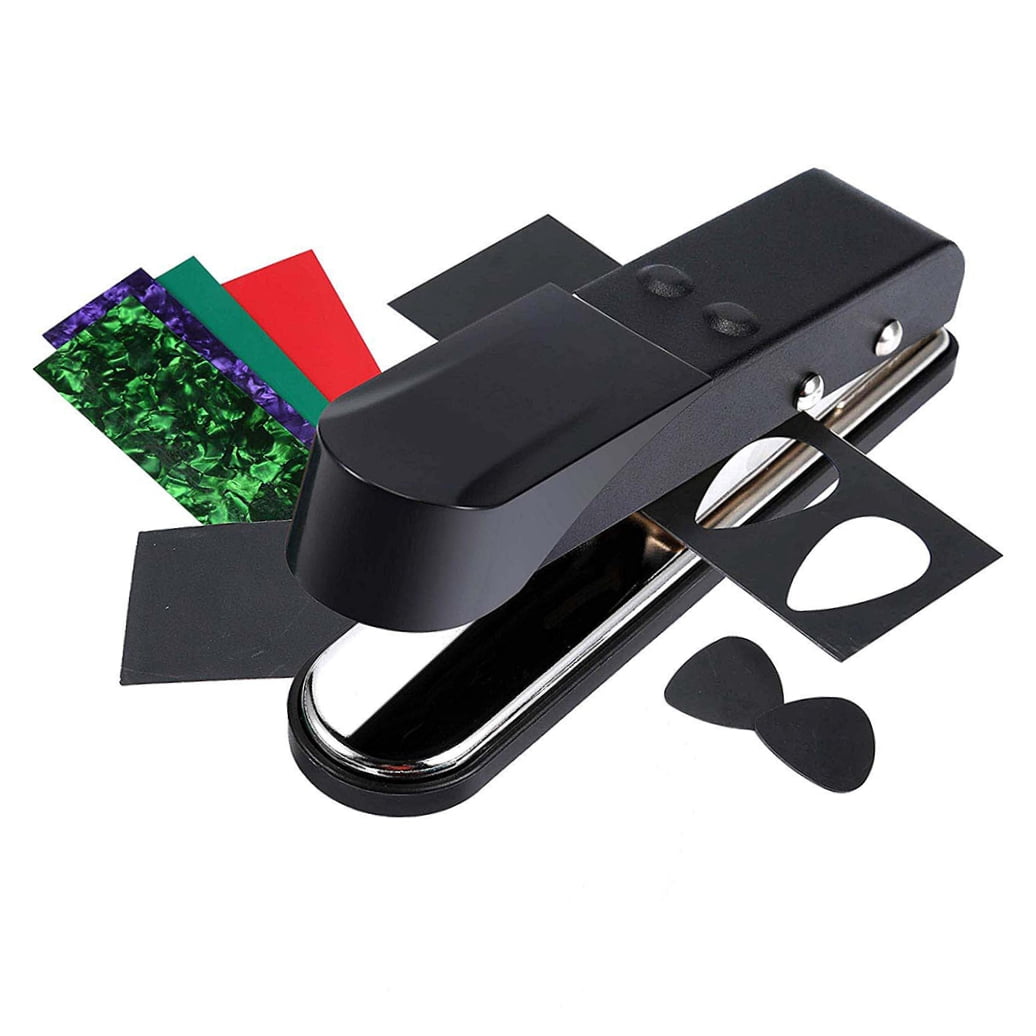 Amosfun 1Set Black Guitar Punch Maker Tool for DIY Guitar Picks Using ABS and Celluloid Sheets