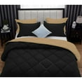 thumbnail image 6 of DNG Creations 3 Piece Reversible Diamond Pattern Comforter Solid - 100% Egyptian Cotton, 800 TC ( Oversized King - Size ) All-Season 550 GSM ( Taupe/Black Colour ), 6 of 7