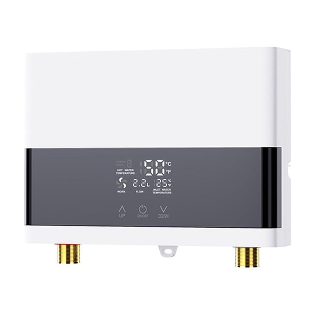 Instant Water Heater Bathroom Kitchen Wall Mounted Electric Water Heater LCD Temperature Display With Remote Control ,Digital Temperature Display