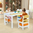thumbnail image 5 of LINLUX Kids Art Table w/Easel, Kids Craft Table & Chair Set for Drawing, Child Activity Table, Natural, 5 of 10