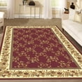 thumbnail image 2 of Radici 1427-1731-BURGUNDY Noble Rectangular Burgundy Transitional Italy Area Rug- 5 ft. 5 in. W x 8 ft. 3 in. H, 2 of 2