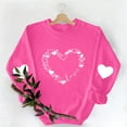 thumbnail image 5 of FAWUUDO Valentines Day Shirts Women Valentine Crewneck Sweatshirts Love Heart Sweatshirt Valentine's Long Sleeve Tops Hot Pink S, 5 of 9
