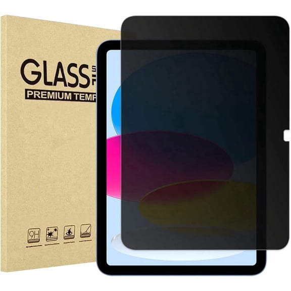 GJX Privacy Screen Protector for iPad 10th Gen 10.9 Inch 2022, Anti-Spy Anti-Fingerprint Tempered Glass, 9H Hardness, A2696