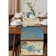 thumbnail image 4 of Blue Beige Wood Grain Table Runner 48 Inches, Vintage Shabby Plank Bed Runner Dresser Scarves Tabletop for Indoor Outdoor Parties/Ceremony/Banquet, 13" x 48", 4 of 8