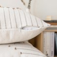 thumbnail image 2 of Boho Throw Pillow Covers Set of 2 Neutral Decorative Textured Cushion Case Farmhouse Pillowcase Modern Square Pillow Covers for Sofa,Couch, Living Room, 2 of 6
