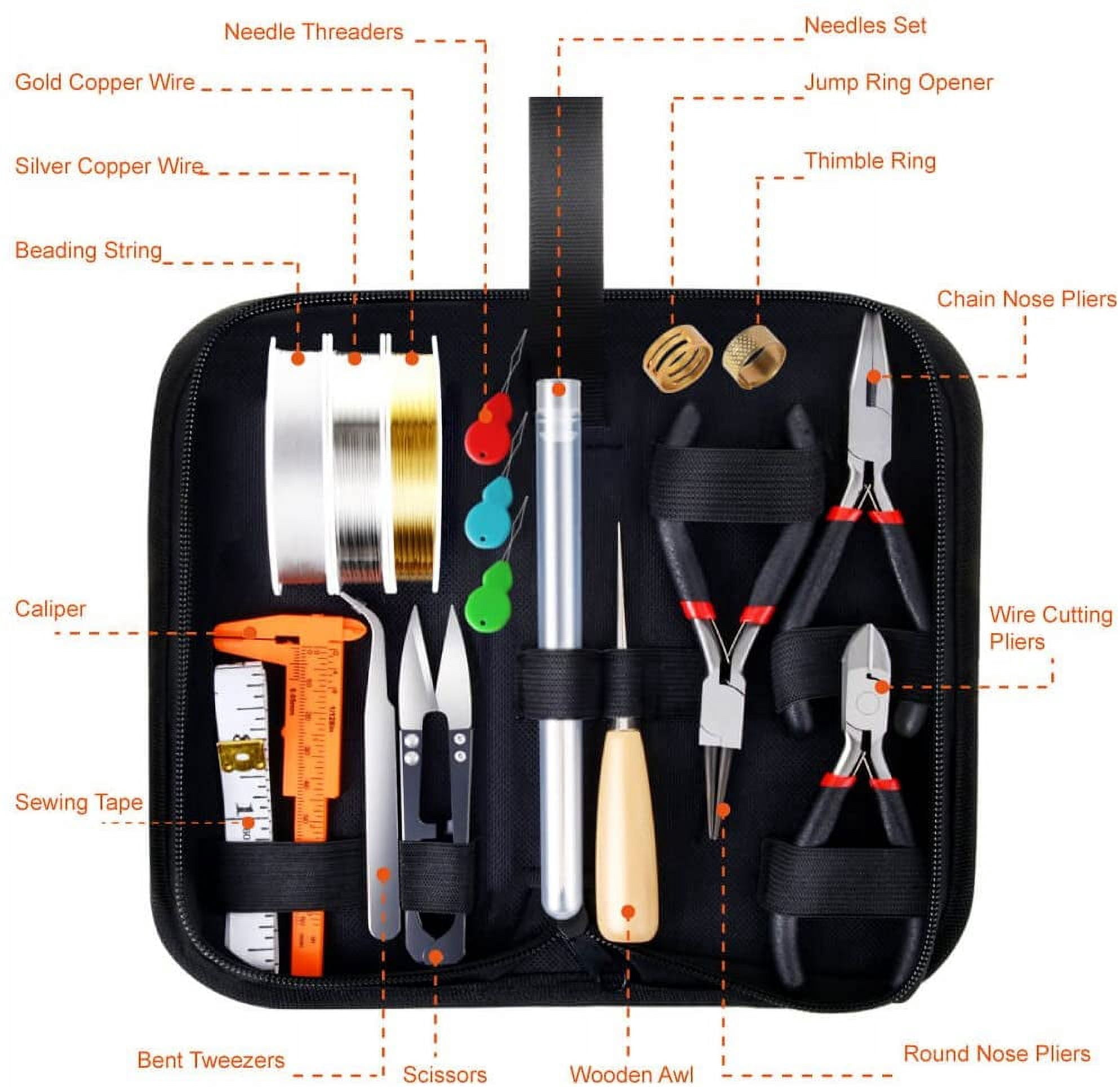 Jinerra Jewelry Making Supplies Kit with Tools, Wires, Findings for Jewelry Repair and Beading