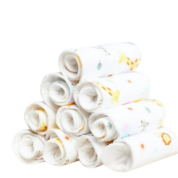 Penkiiy 10PCS pañales de tela de bebé, suave transpirable grueso lavable napa de algodón absorbente inserto para bebés y niños pequeños L Khaki